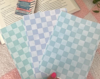 Blue Checkered kindle insert,Kindle Clear Case Insert,Cardstock Kindle Insert Minimalist Checkered Pattern Bookish Gifts,Booklover Gifts