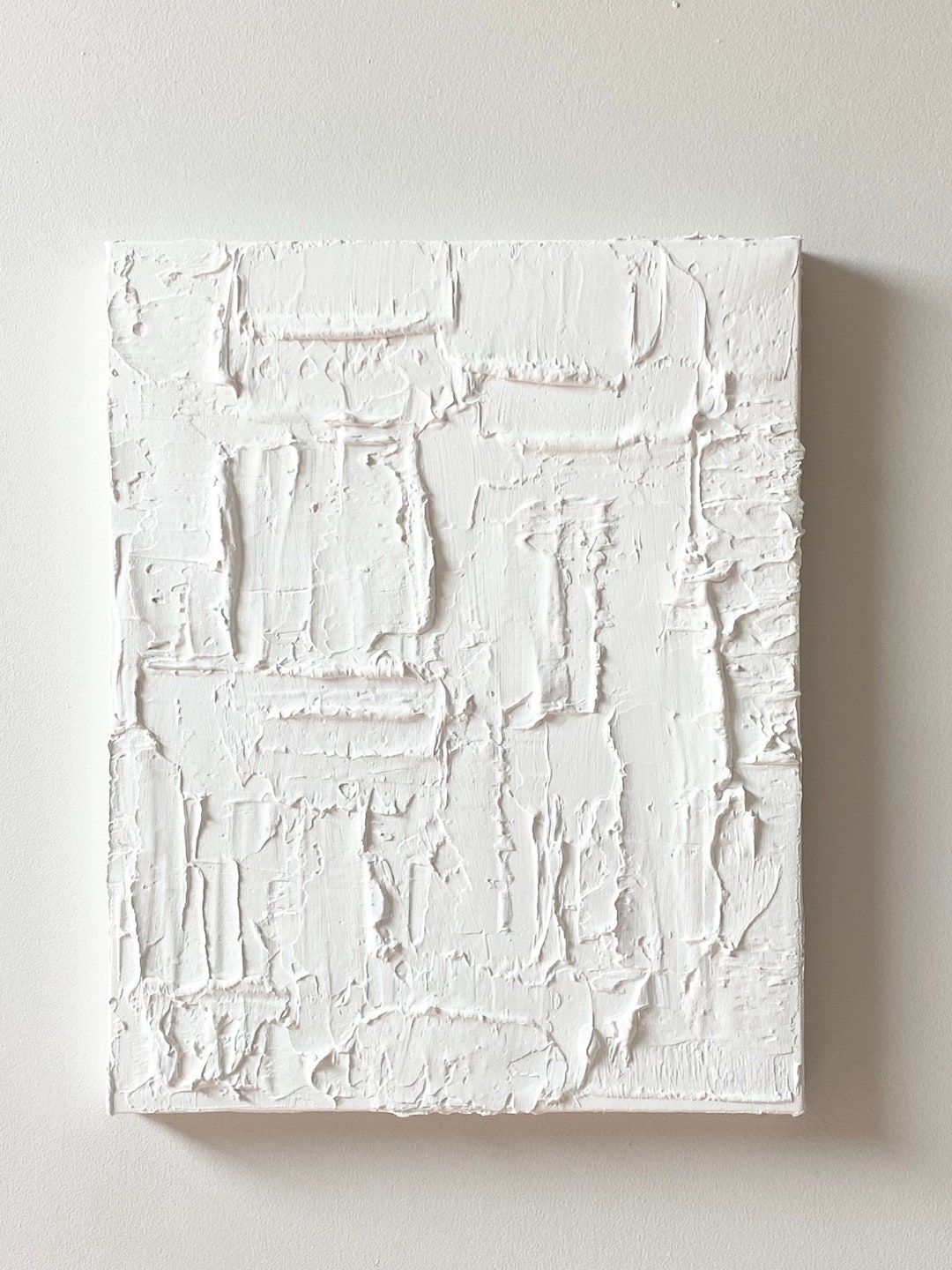 White Textured Canvas Wall Art, Abstract White Wall Decor, Modern and Minimalist 3D Wall Art Etsy