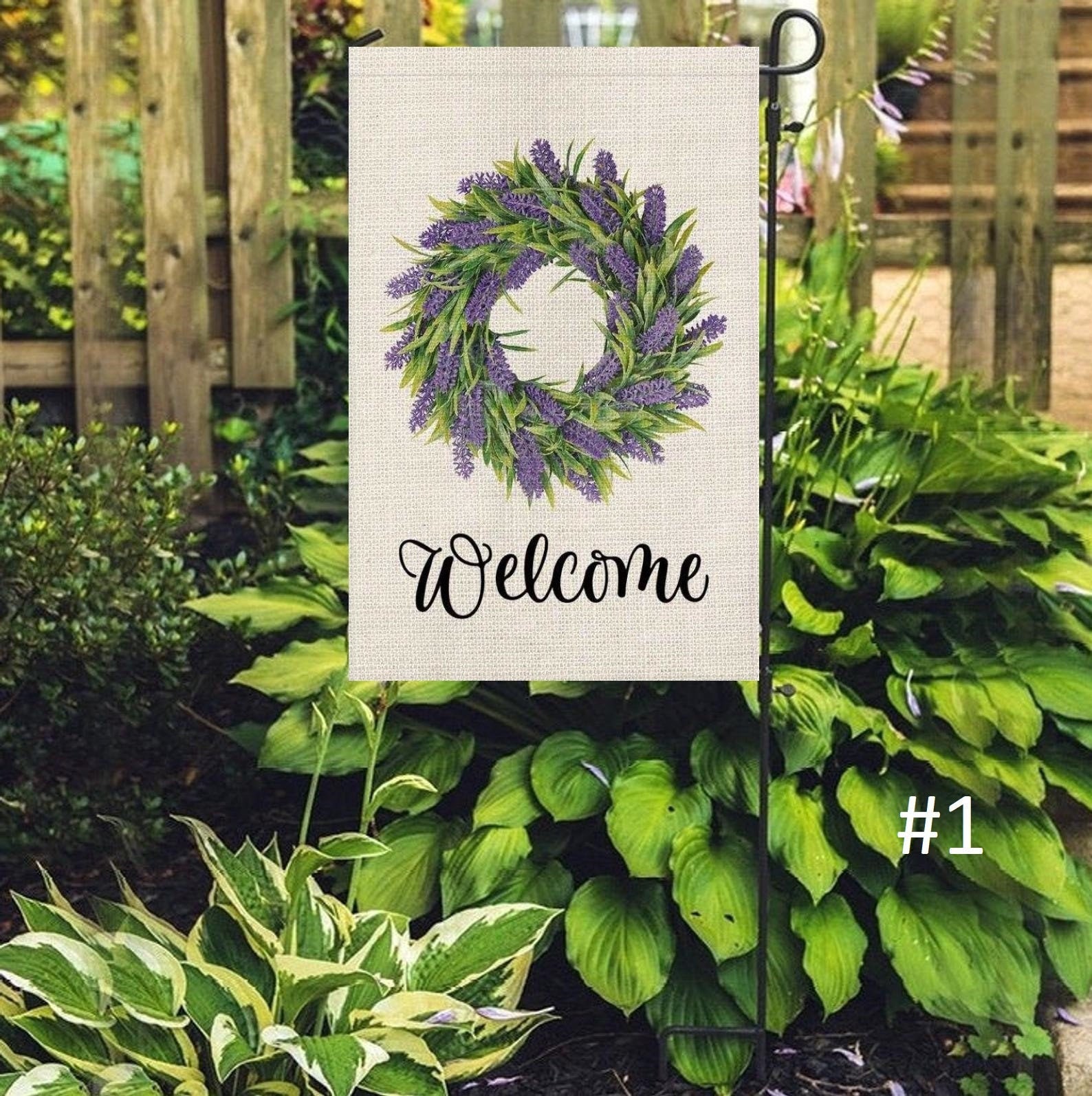 Garden Flag Burlap Garden FlagDouble sided Etsy