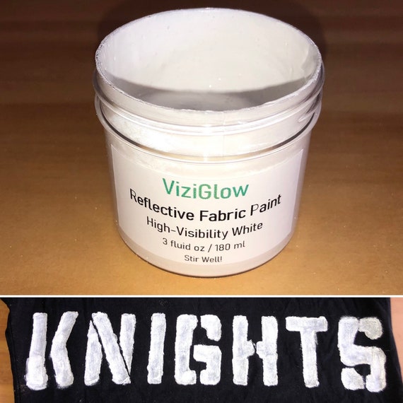 White Reflective Fabric Paint - 3 oz - High-Visibility, Acrylic, White Paint