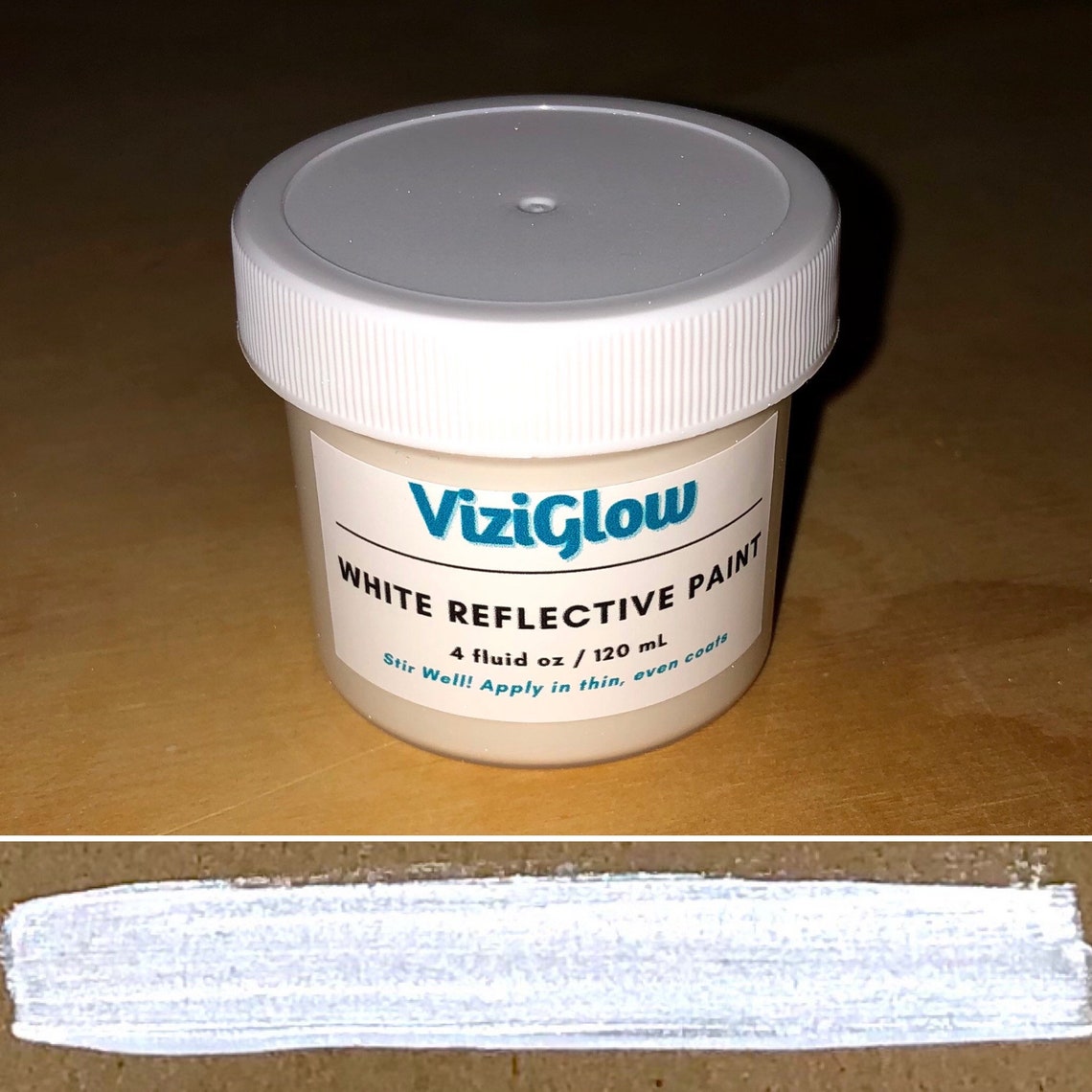 ViziGlow White Reflective Paint 4 oz high-visibility coating