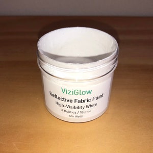 White Reflective Fabric Paint - 3 oz - High-Visibility, Acrylic, White Paint image 3
