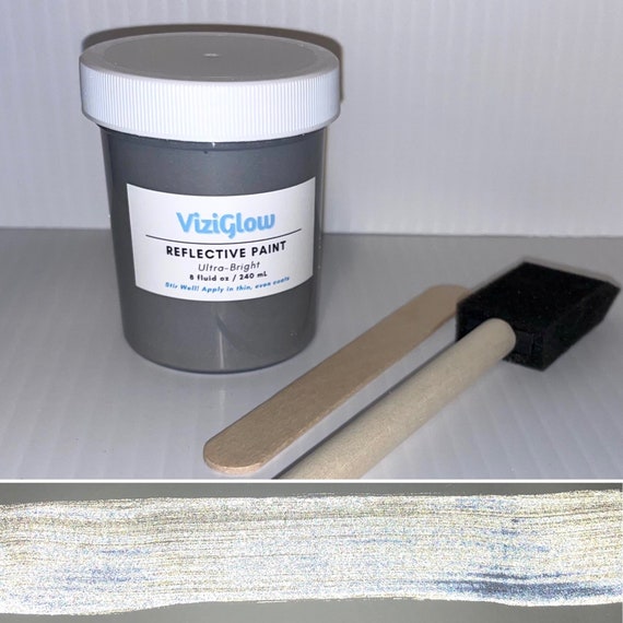 Ultra Bright Reflective Paint - 8 oz - high-visibility, reflective, paint solution, outdoor use