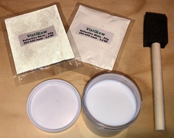 Kit de peinture réfléchissante - 2 oz de peinture + Argent et poudre réfléchissante blanche