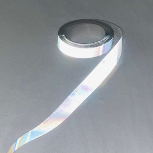 Reflektierender SEW ON SOLAS Stoff | 2,5 cm | am Fuss | Weiß/Silber