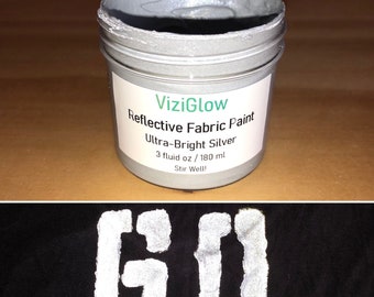 Silver Reflective Fabric Paint - 3 oz - Ultra-Bright, Silver/Gray Paint