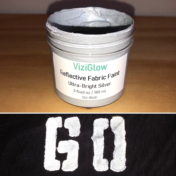 Silver Reflective Fabric Paint - 3 oz - Ultra-Bright, Silver/Gray Paint
