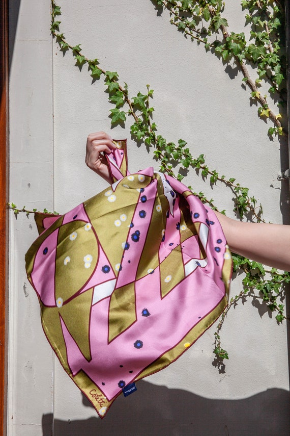 ●TATIANA● Rose Garden Twilly Silk Scarf SF2906 5005152222 Tim & Tina Square 100% Mulberry Silk Hair Scarf Head