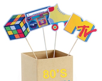 80s 90s themed neon centerpiece sticks - 80s party decorations - 80s centerpiece sticks - 80s nostalgia - 80s002