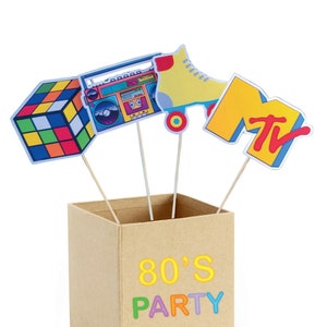 80s 90s themed neon centerpiece sticks - 80s party decorations - 80s centerpiece sticks - 80s nostalgia - 80s002