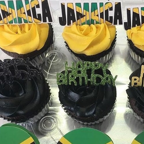 Jamaica Themed Cupcake Topper Jamaican Party Decoration Etsy