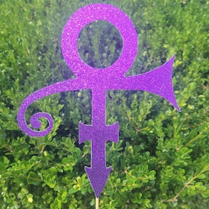 Purple Symbol cake topper,  floral pick, centerpiece