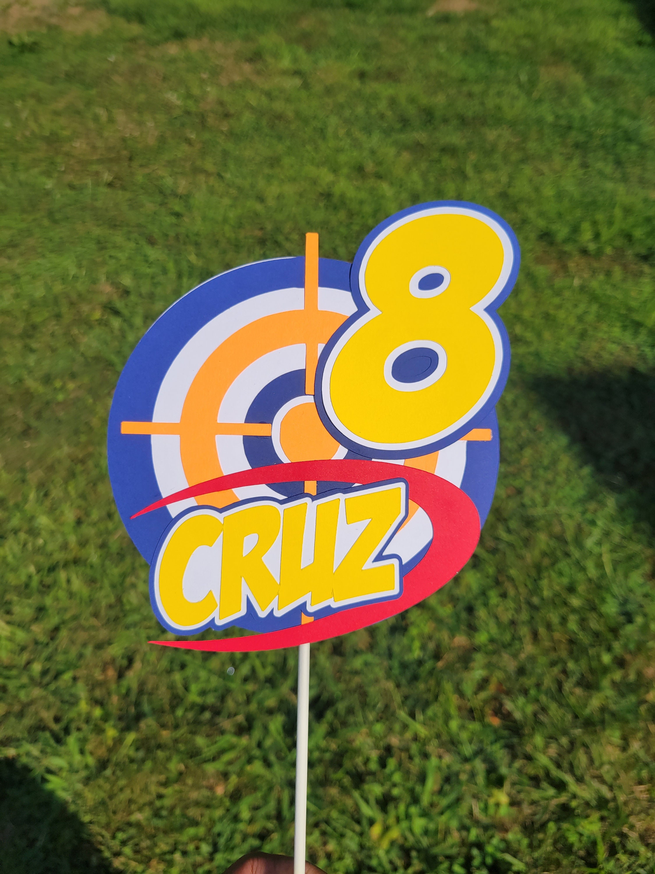 Target Cake Topper Personalized Dart Gun Cake Topper Boys Etsy