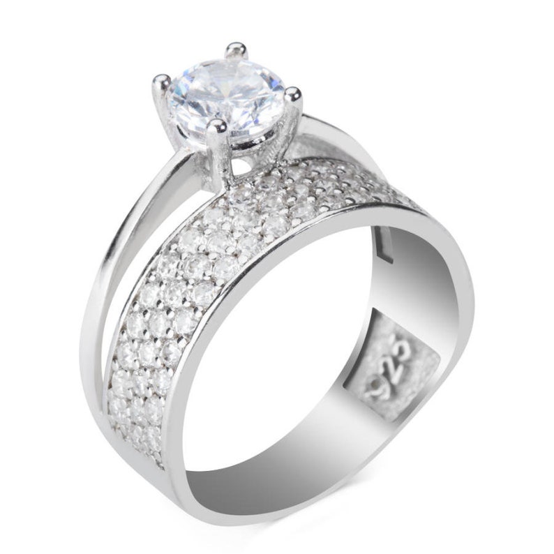 Solid 925 Sterling Silver Belgian Women Ring Women Silver Multi Stone Ring With Zircon Gemstone Wedding Engagement Anniversary Gifts