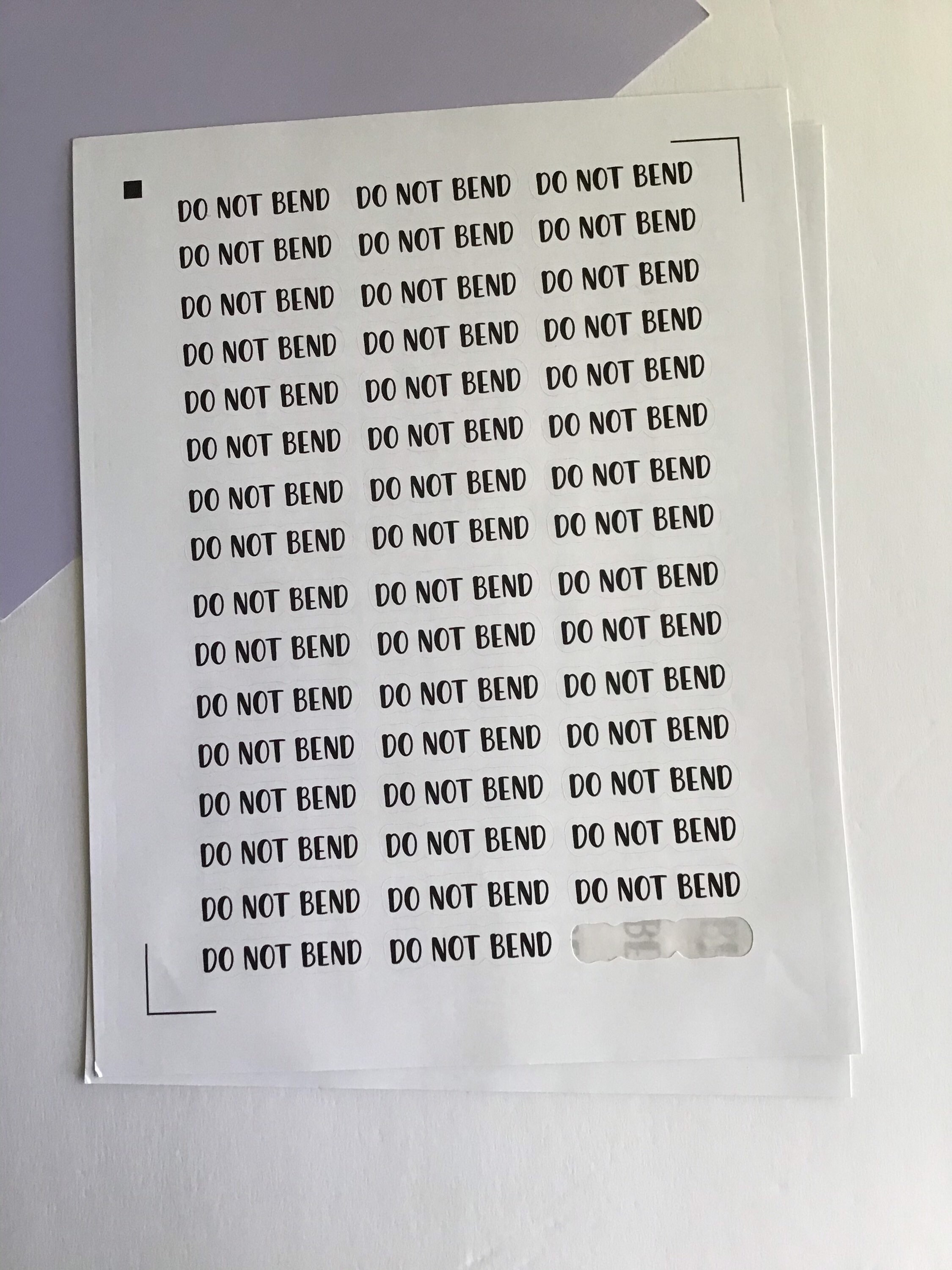 Do Not Bend Stickers printable stickers fragile do not bend | Etsy