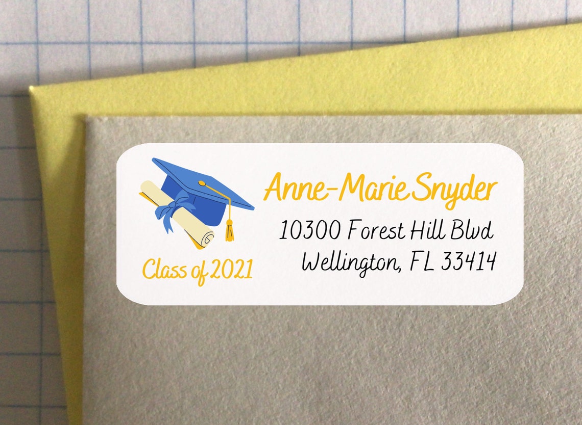 Graduation 2021 Return Address Labels Custom Address Labels Etsy