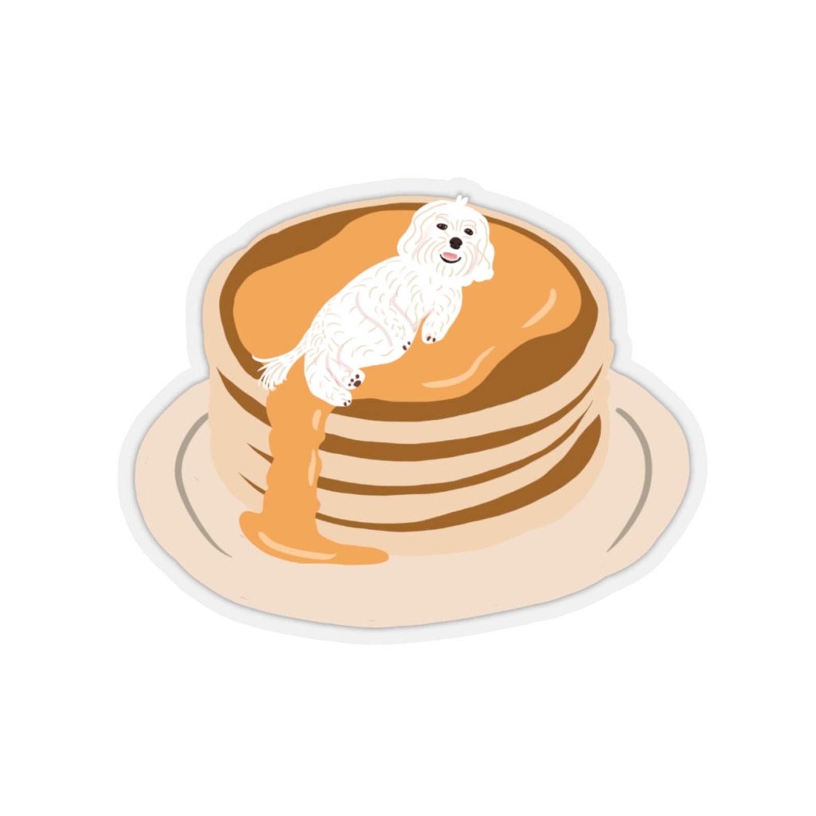 Cute Pancake Dog Sticker Cute Maltipoo Pancake Sticker Dog Etsy