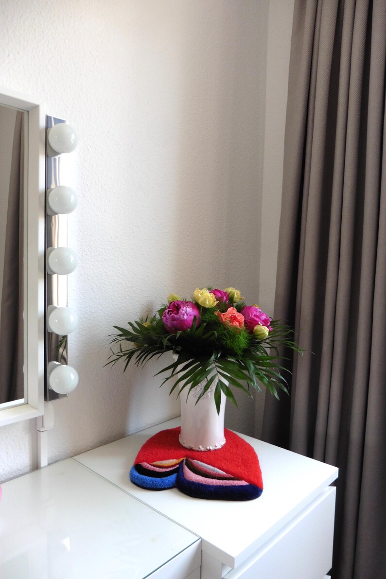 Coeur Arty - Mini Tapis Design en Laine - Dessous de Vase Contemporain afbeelding 11