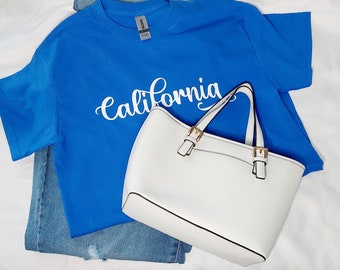 Custom T shirts, State of California unisex t shirts in various colors and sizes, Adult shirts