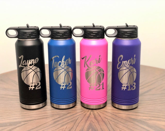 Sports Water Bottle Personalized Gift 32oz Basketball Waterbottle Volleyball Water Bottle With Name Custom Sports Waterbottle Gift Team Gift