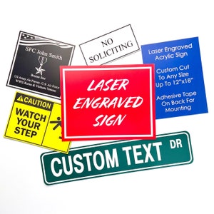 Plastic Sign Custom Outdoor Sign For Home Weather Resistant Plaque Custom Plate Street Sign Memorial Plaque Personalized Sign Engraved Sign