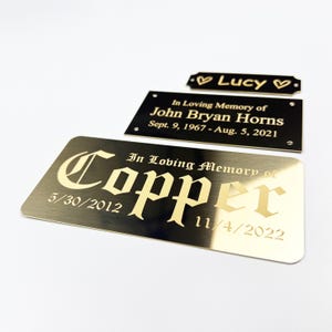Bright Brass Engraved Plate Engraving Customized Metal Name Plate Engraved Gold Plate Engraved Memorial Gift Personalized Sign Custom Label