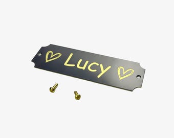 Engraved Brass Plate Gloss Black Plaque Engraving Customized Memorial Name Plate Engraved Gift Personalized Sign Custom Label