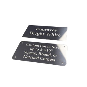 Engraved Silver Plate, Silver Urn Plaque, Bright Silver Aluminum Plaque Engraving