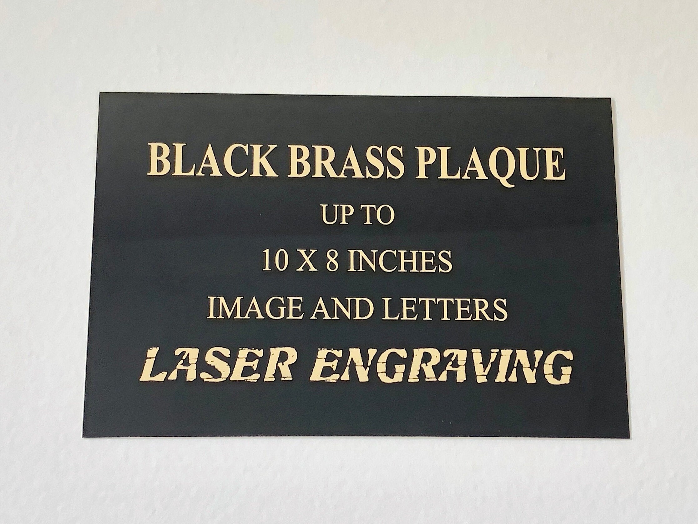 Engraved Black Brass Metal Plate Plaque Engraving Trophy Etsy