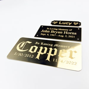 Bright Brass Engraved Plate Engraving Customized Metal Name Plate Engraved Gold Plate Engraved Memorial Gift Personalized Sign Custom Label
