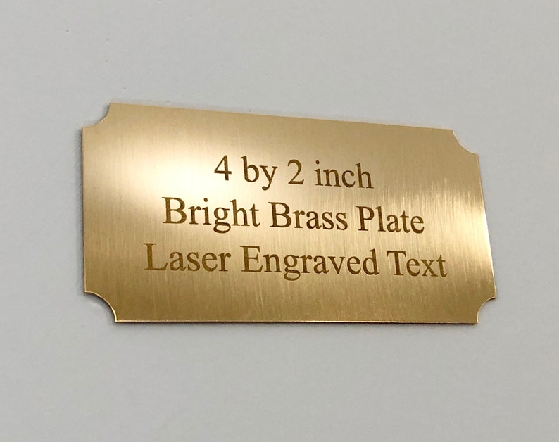 4x2 Engraved Bright Brass Plate Personalized Etsy