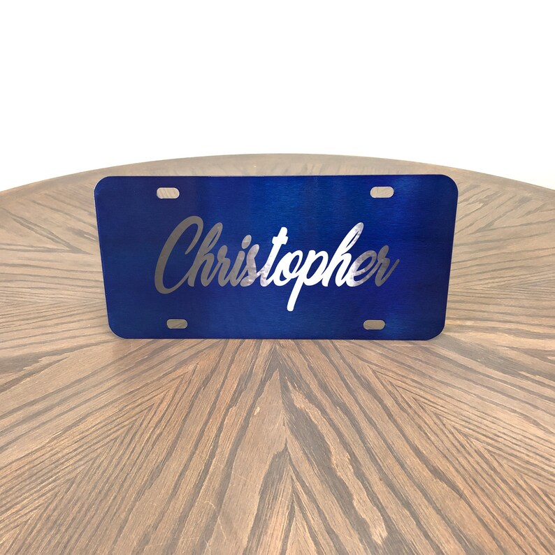 Custom License plate Steel Personalized License Plate Etsy