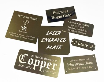 Bright Brass Engraved Plate Engraving Customized Metal Name Plate Engraved Gold Plate Engraved Memorial Gift Personalized Sign Custom Label