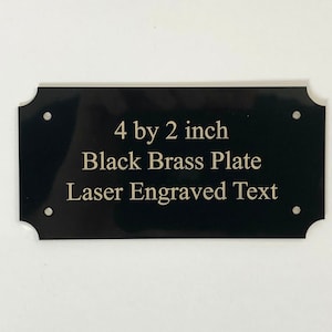 4&quot;x2&quot; Engraved Black Brass Plate, Personalized Metal Plate, Engraved Plaque, Engraved Trophy Plate