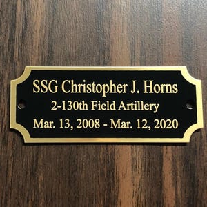 Engraved Black Brass Plate Tags, 2 1/2 x 1 Inch Tag, Personalized Metal Plate, Engraved Plaque, Engraved Trophy Plate, Perpetual Plate