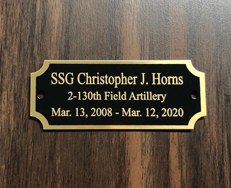 Engraved Black Brass Plate Tags, 2 1/2 x 1 Inch Tag, Personalized Metal Plate, Engraved Plaque, Engraved Trophy Plate, Perpetual Plate