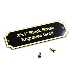 3&quot;x1&quot; Black Brass Engraved Plate Engraving Customized Metal Name Plate Engraved Memorial Urn Plate Personalized Sign Custom Artwork Label