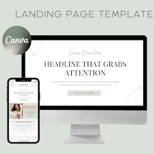 Landing Page, Canva Template Website, Canva Website Template, Canva Sales Page, Course Sales Page, Canva Course Sales Page, Online course