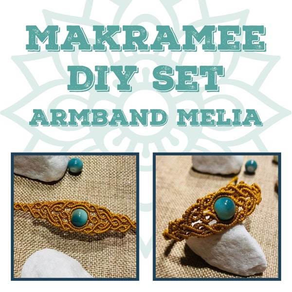 Makramee DIY Set für Armband "Melia" mit Anleitung | Schmuckherstellung | Kreativset | Bastelset | DIY Kit | Armbänder selbst knüpfen