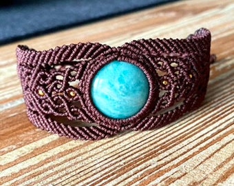 Makramee Armband mit Edelstein "Naema" | mit Farbauswahl | individueller Makramee Schmuck | Edelstein Armband  | Boho | Hippie | handgemacht