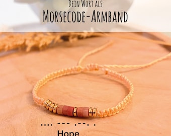 Morse code bracelet "Hope" with genuine gemstones | Personal gift for best friend | Personalized bracelet "Hope"