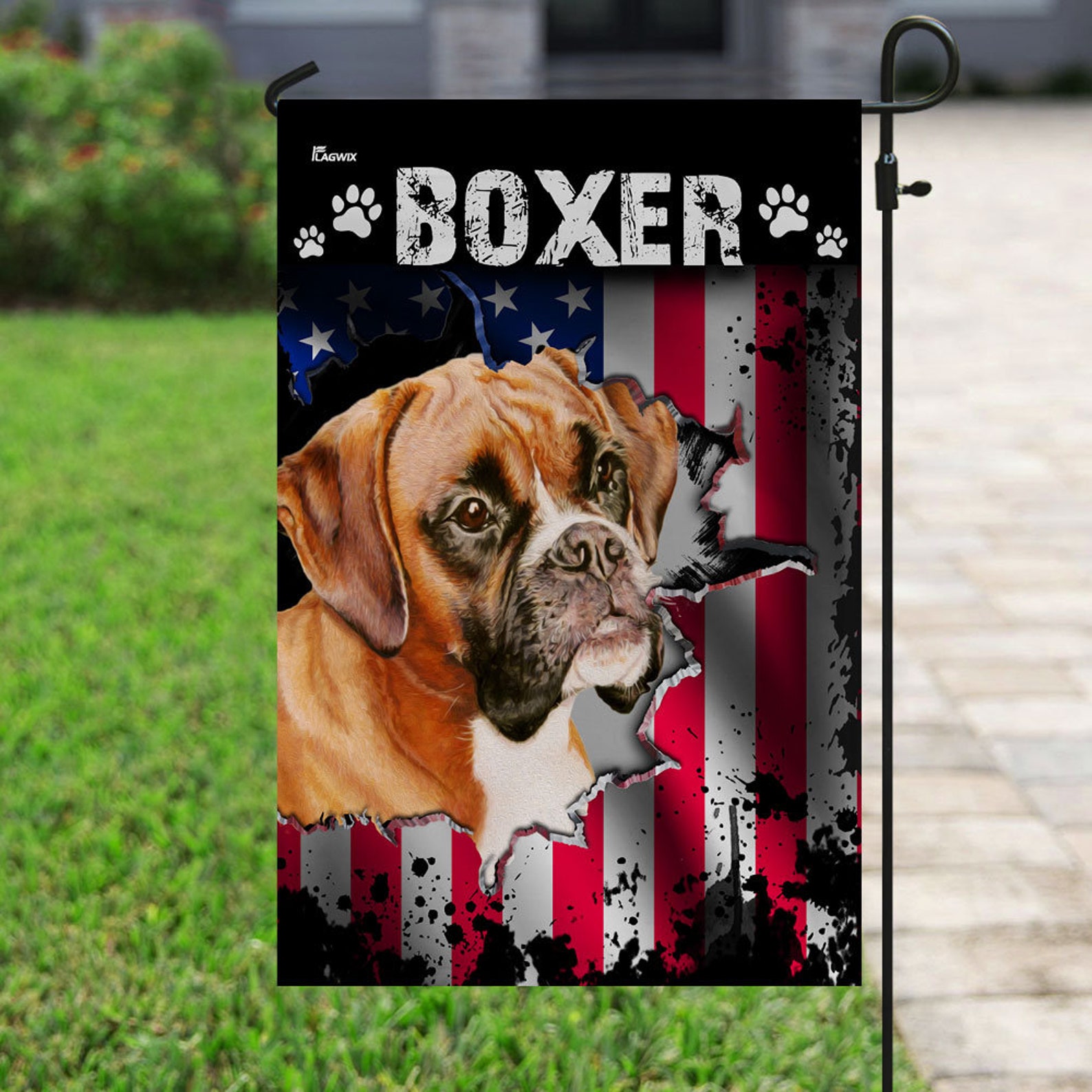 Boxer Dog Flag 364 Polyester Flag Custom Flag Garden Decor Etsy