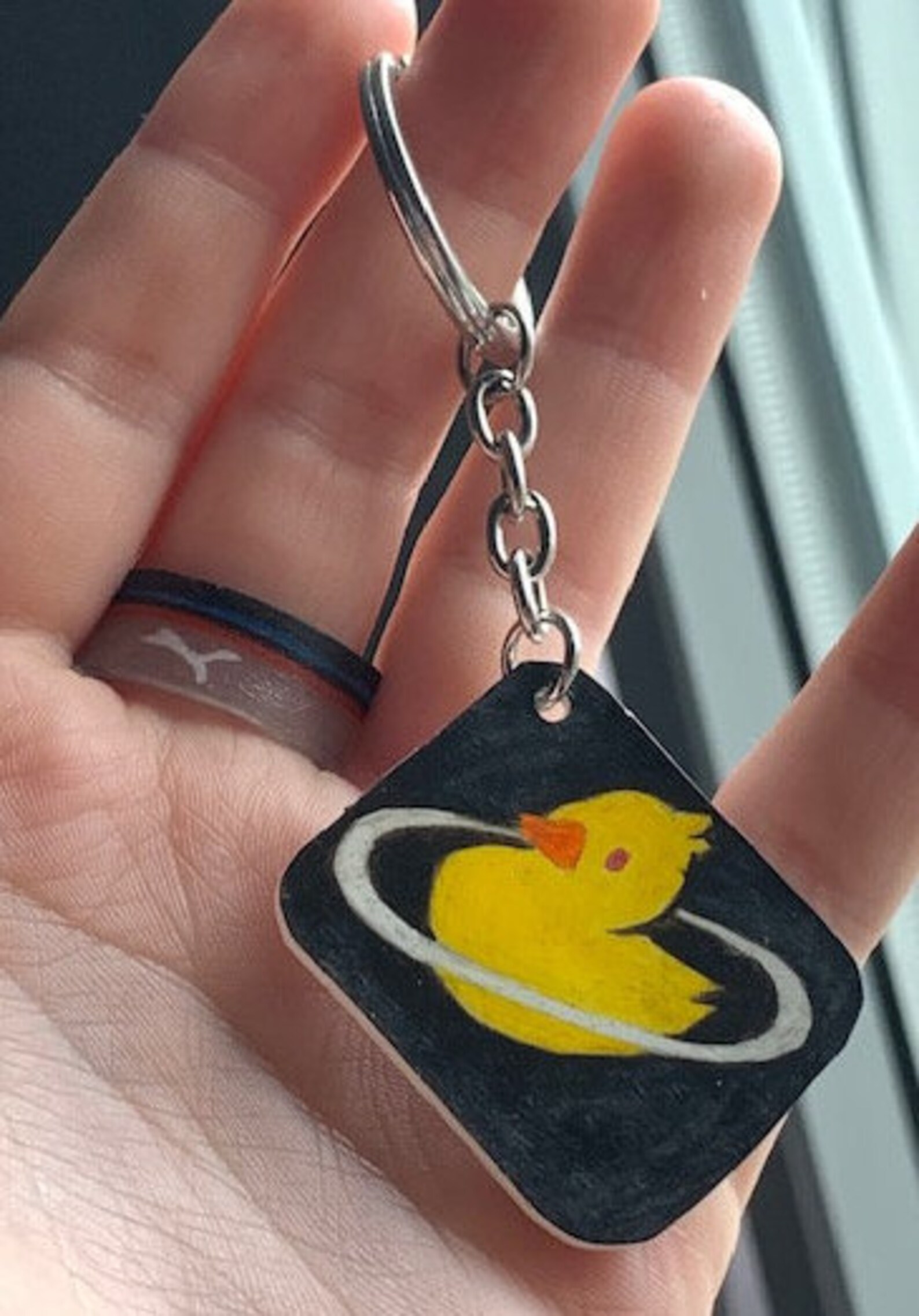 Quackity Duck Logo Handmade Keychain Etsy