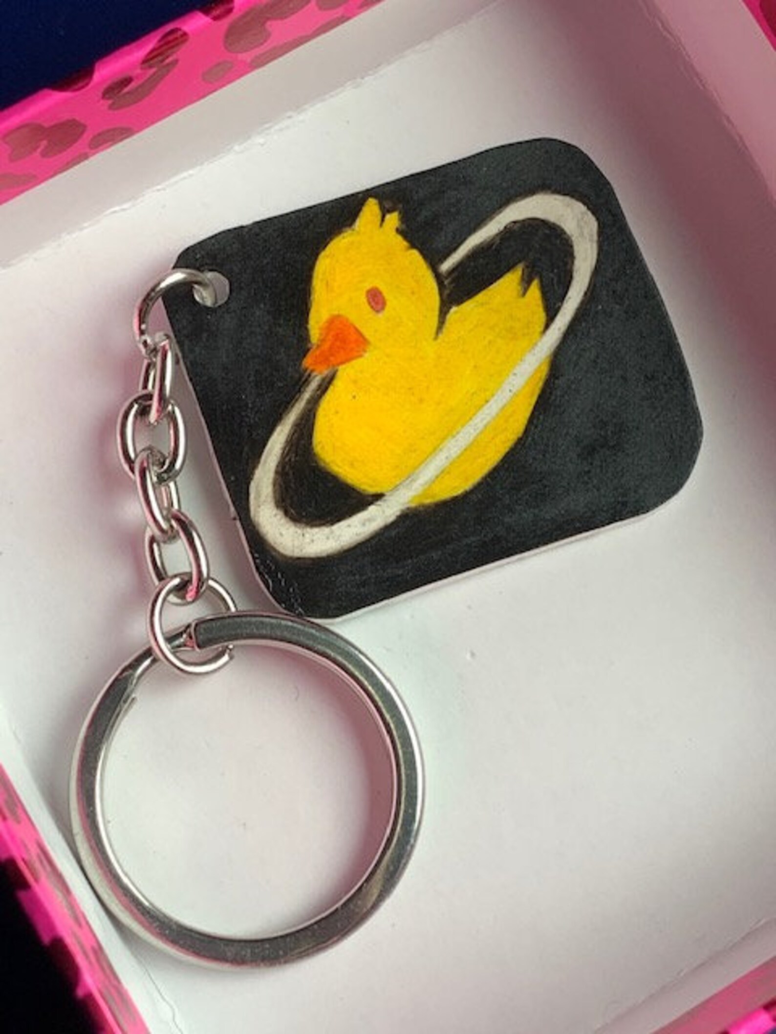 Quackity Duck Logo Handmade Keychain Etsy
