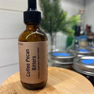 Coffee Pecan Bitters | Bold Cocktail Bitters | Espresso Martini Mixer | Bourbon Bitters | After-Dinner Drink Ingredient | Organic