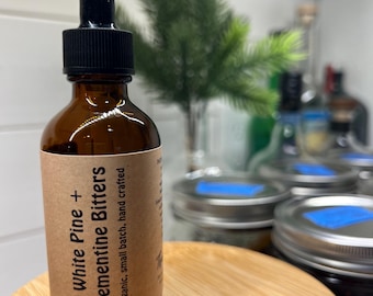 White Pine and Clementine Cocktail Bitters: Organic Holiday Drink Mixer
