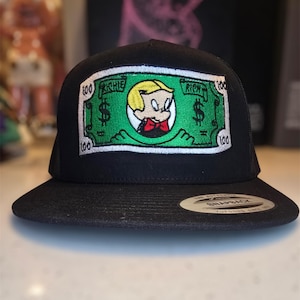 Black Richie Rich Money Bag Trucker Hat - Etsy