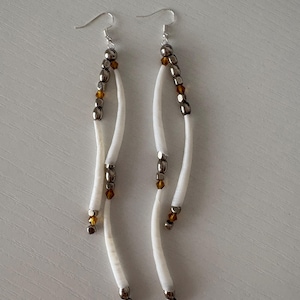 Medium Length Dentalium Earrings