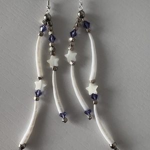 Medium Length Star Dentalium Earrings