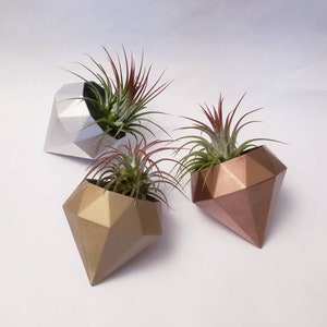 3D printed diamond, cool airplant display, moder decor